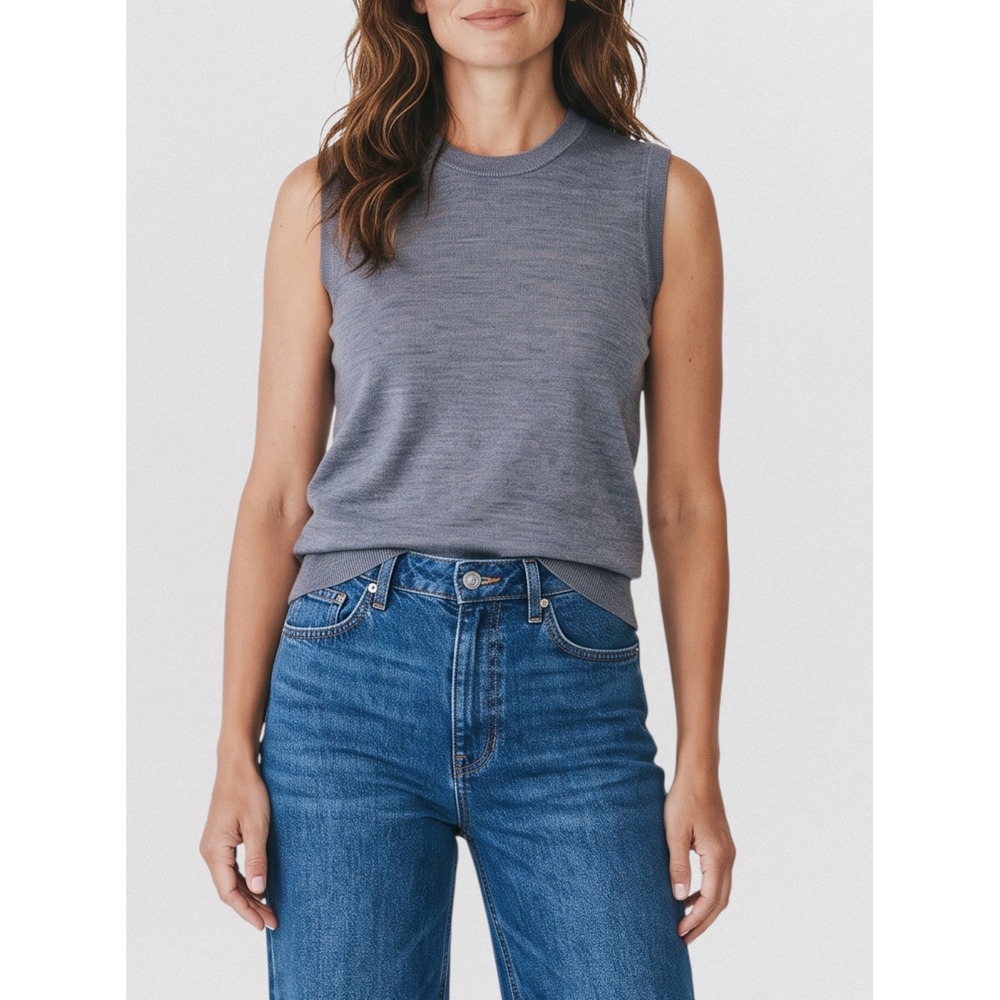 Brooks Brothers | Extra Fine Merino Wool Sleeveless Sweater | S | Gray | Knit